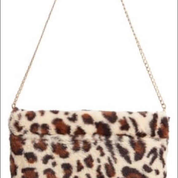 RACHEL PARCELL Faux Fur Purse leopard print NWT - Picture 3 of 6